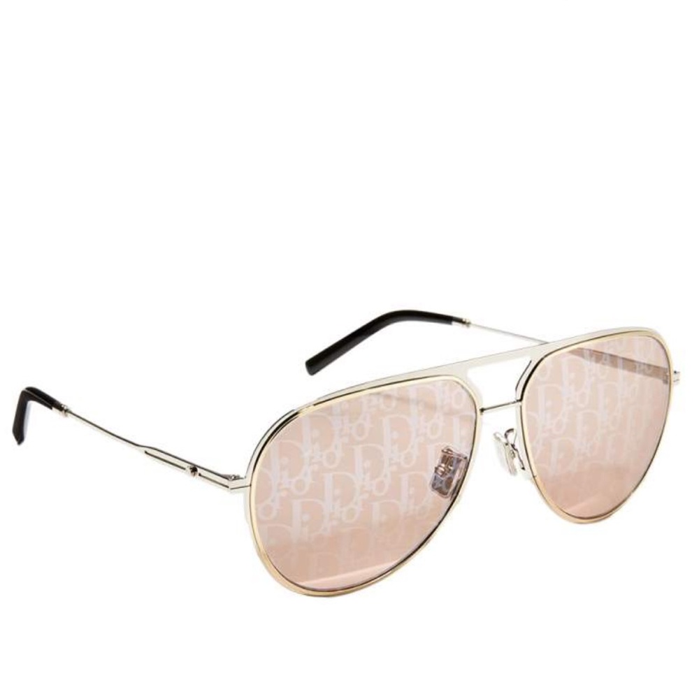 Christian Dior Silver Tone / Pink Oblique DiorEssential Aviator Sunglasses